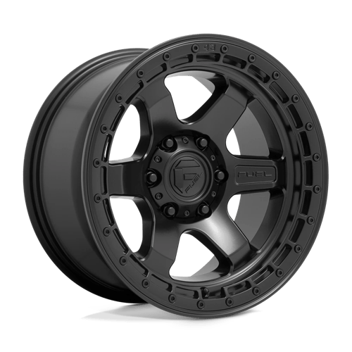 18x9 fuel off-road d750 block matte black w black ring wheel 6x5.5 bolt pattern 20mm offset
