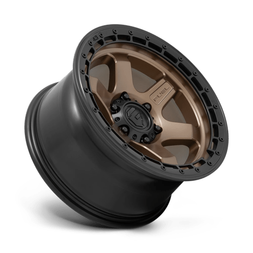 17x9 fuel off-road d751 block matte bronze w black ring wheel 6x5.5 bolt pattern 12mm offset