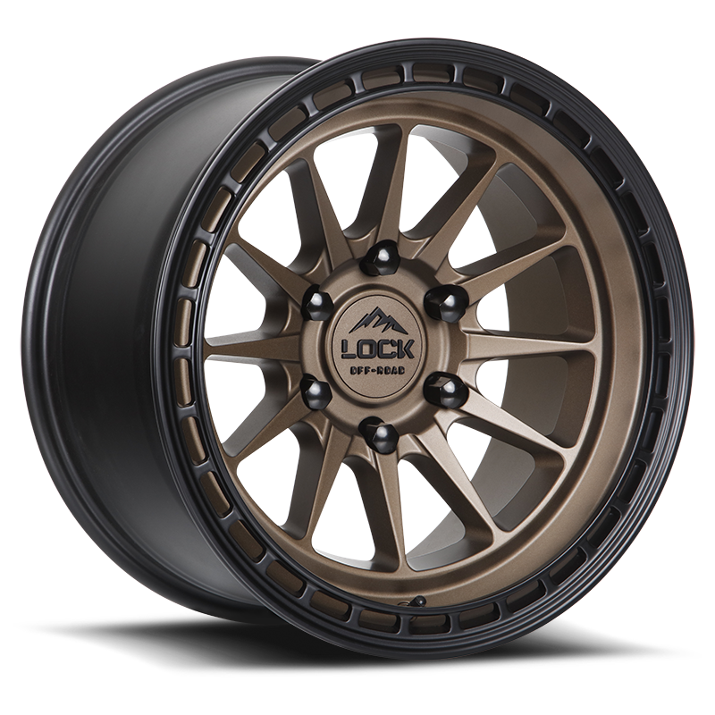 17x9 lock off-road baja matte desert bronze w matte black ring wheel 6x5.5 bolt pattern 0mm offset