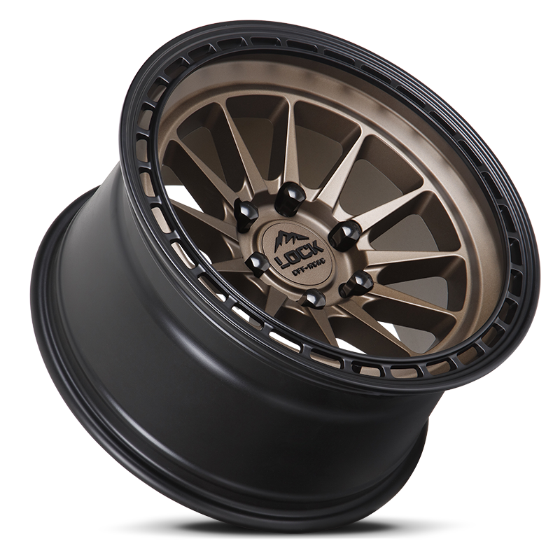 17x9 lock off-road baja matte desert bronze w matte black ring wheel 6x5.5 bolt pattern 0mm offset