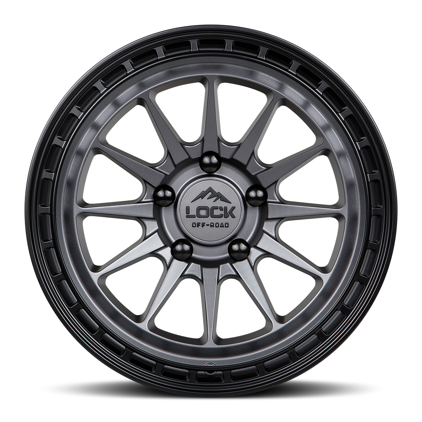 17x9 lock off-road baja matte grey w matte black ring wheel 6x5.5 bolt pattern 0mm offset