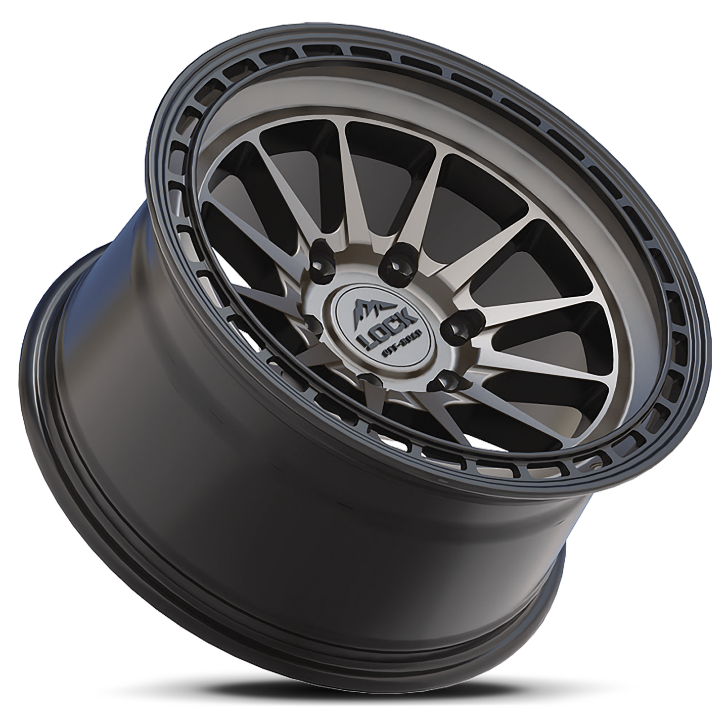 17x9 lock off-road baja matte grey w matte black ring wheel 6x5.5 bolt pattern 0mm offset