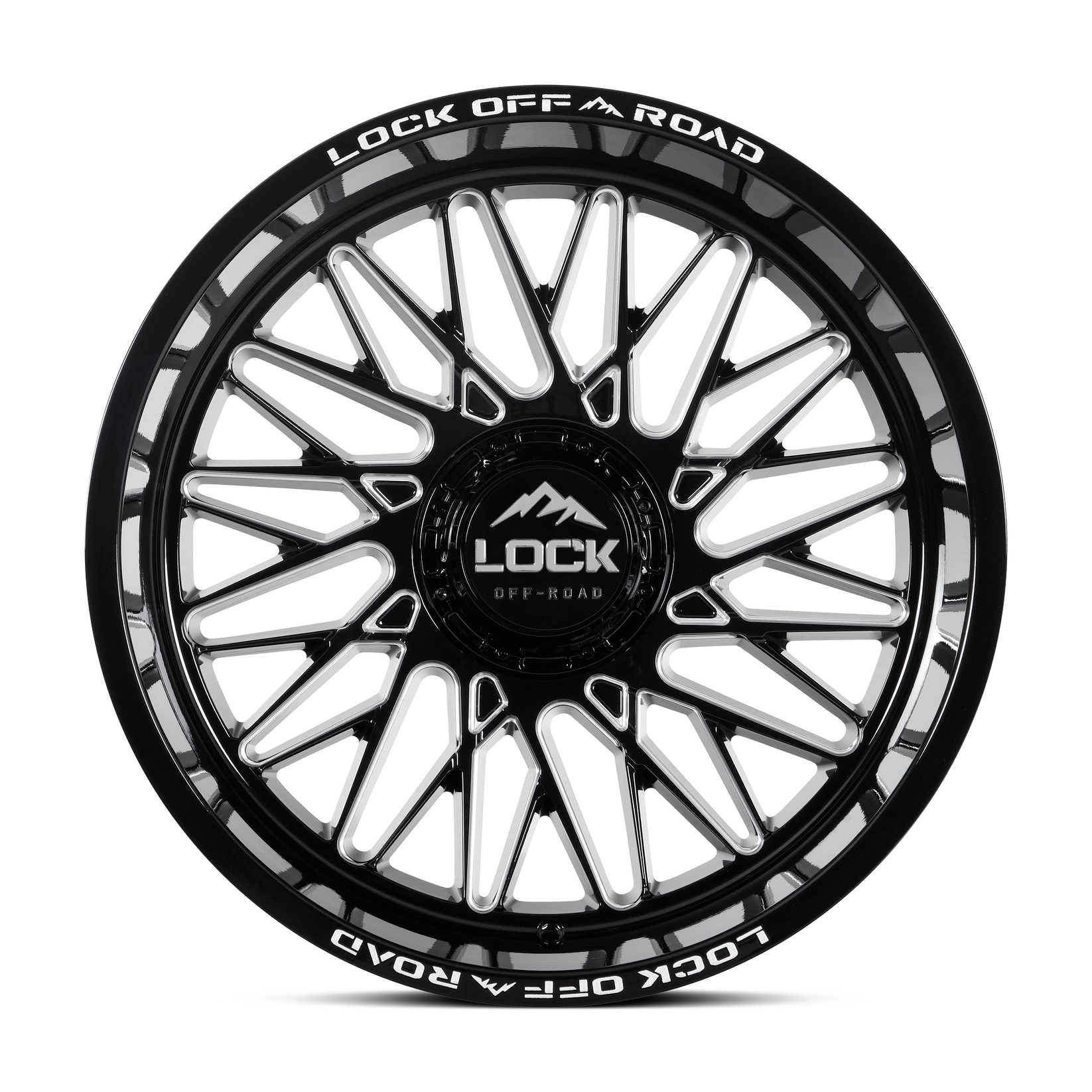 20x10 lock off-road bandit gloss black milled wheel 6x5.5 bolt pattern 18mm offset