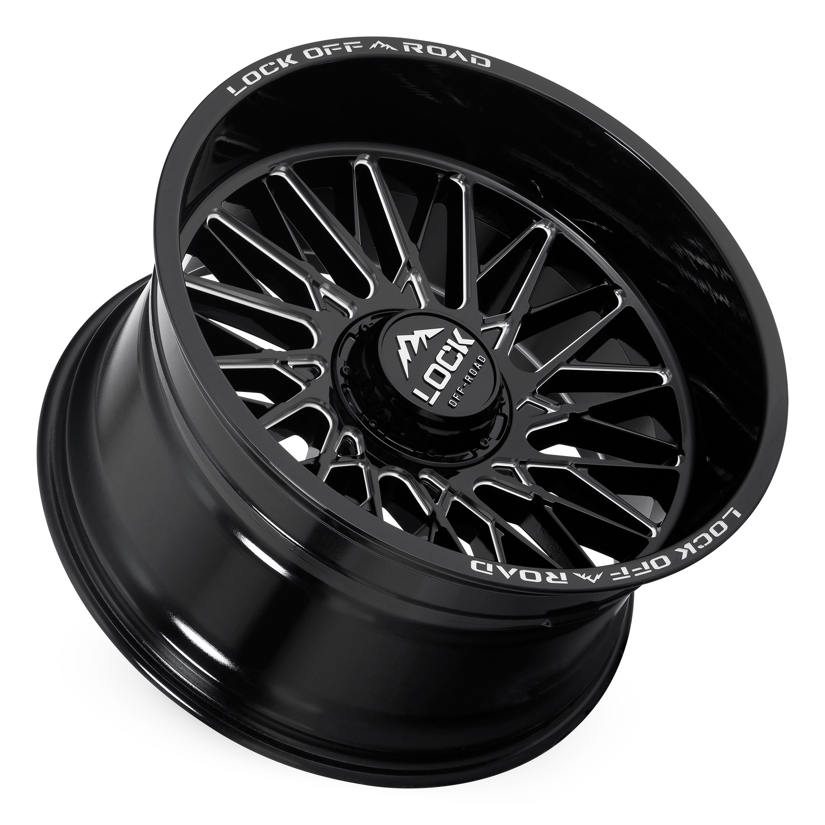 20x10 lock off-road bandit gloss black milled wheel 6x5.5 bolt pattern 18mm offset