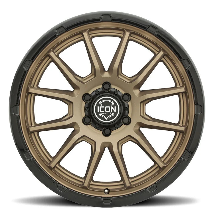 20x9 Icon Alloys Cajon Satin Bronze W/Gloss Black Lip Wheel 6x5.5 Bolt Pattern 0mm Offset