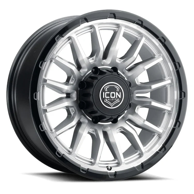 20x9 Icon Alloys Cajon Silver Machined W/Gloss Black Lip Wheel 6x5.5 Bolt Pattern 16mm Offset