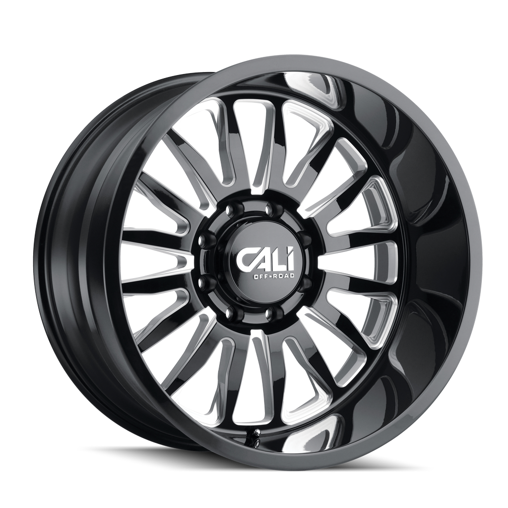 22x12 cali off-road summit gloss black milled wheel 6x5.5 bolt pattern 51mm offset