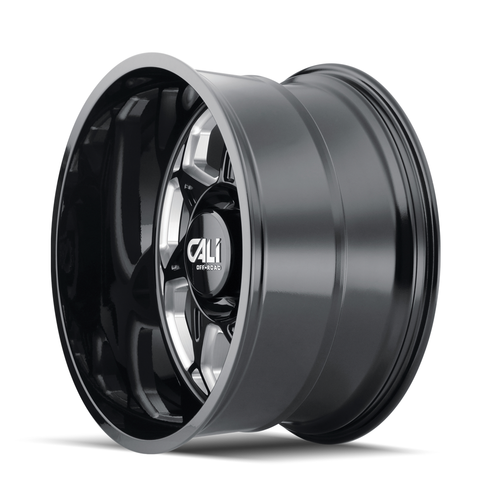 20x12 cali off-road sevenfold gloss black milled wheel 6x5.5 bolt pattern 51mm offset