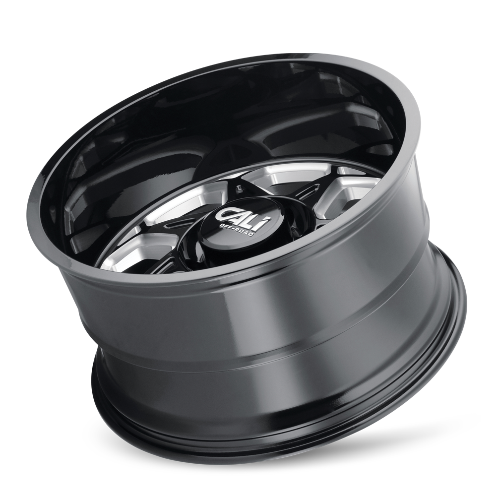 20x12 cali off-road sevenfold gloss black milled wheel 6x5.5 bolt pattern 51mm offset