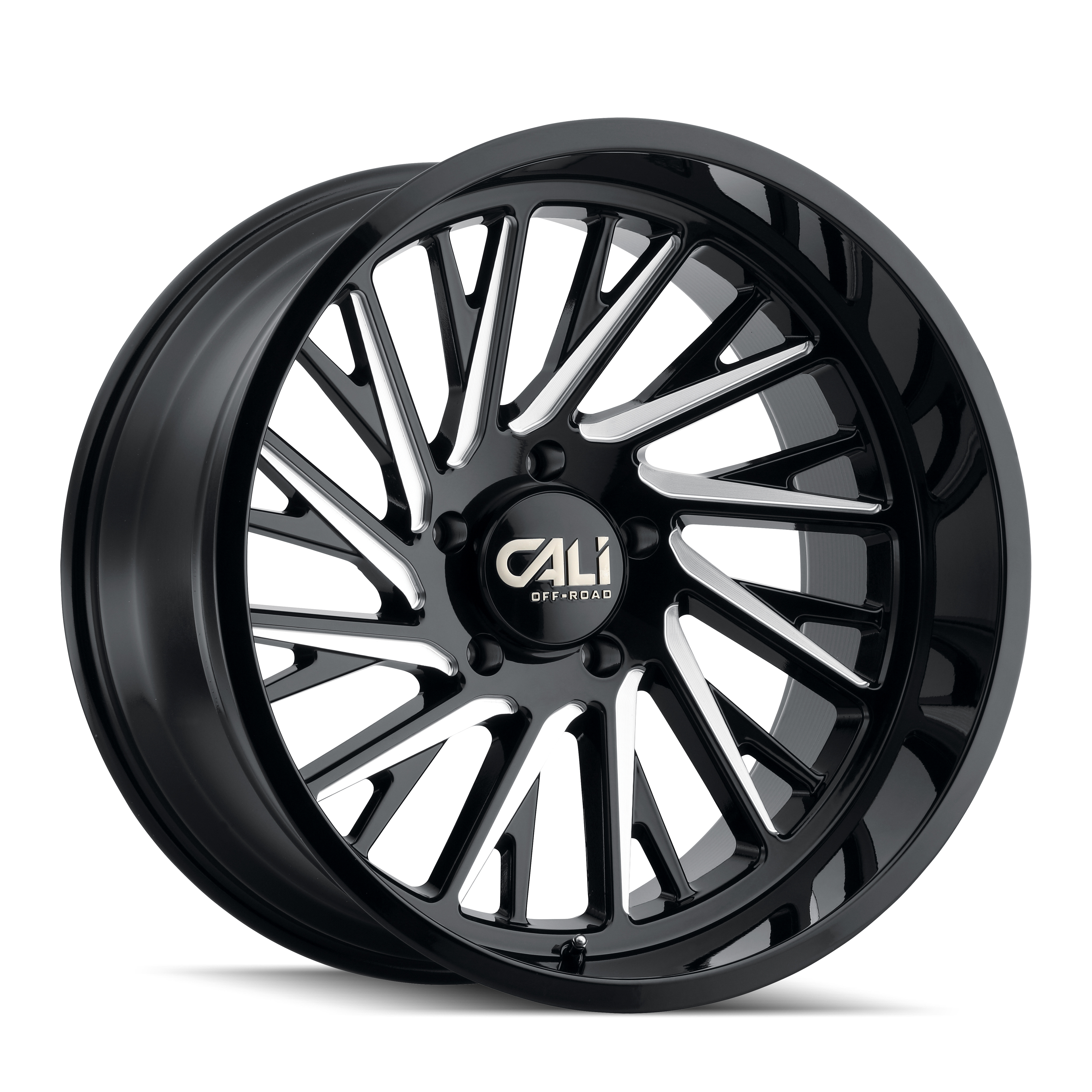 24x14 cali off-road purge gloss black milled wheel 6x5.5 bolt pattern 76mm offset