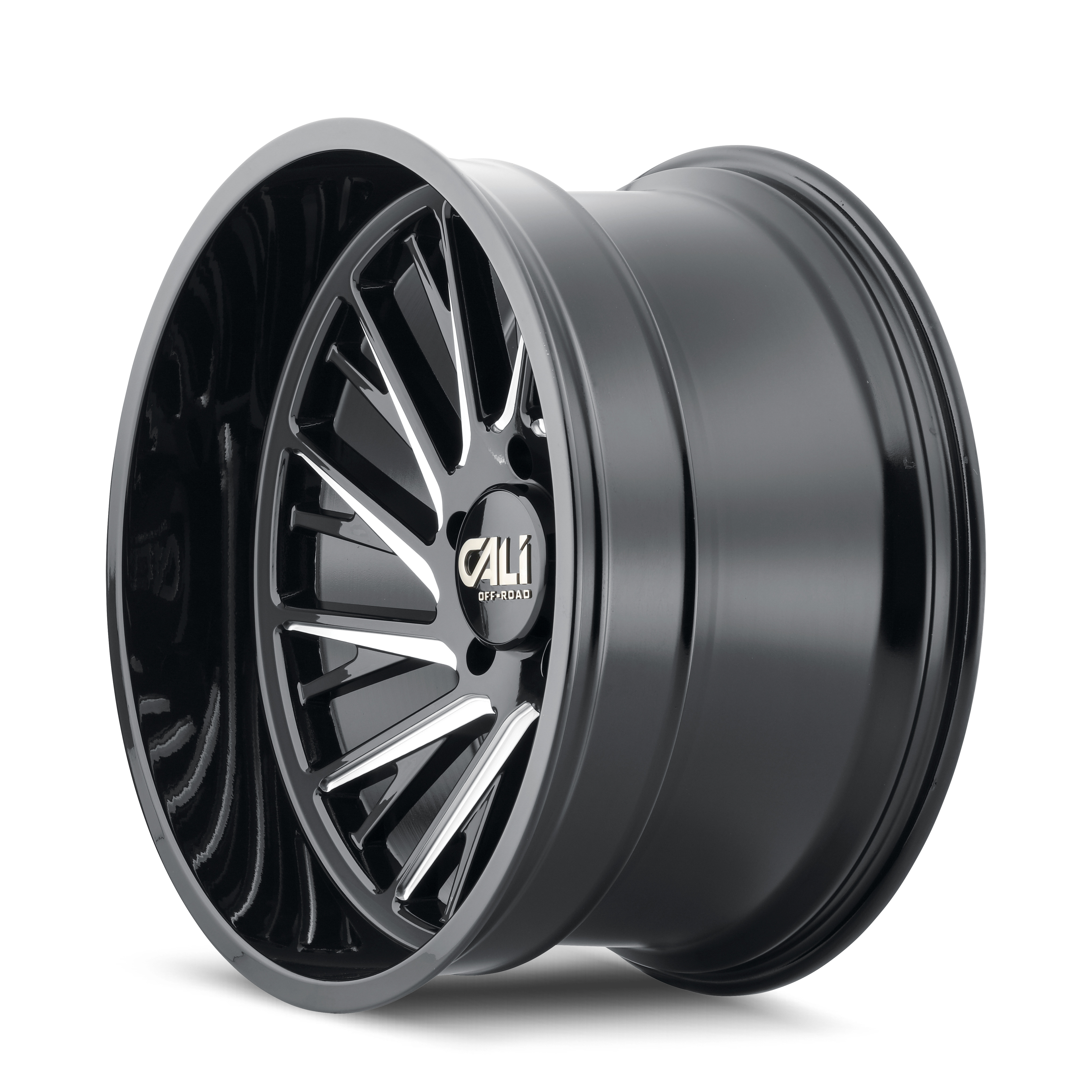 24x14 cali off-road purge gloss black milled wheel 6x5.5 bolt pattern 76mm offset