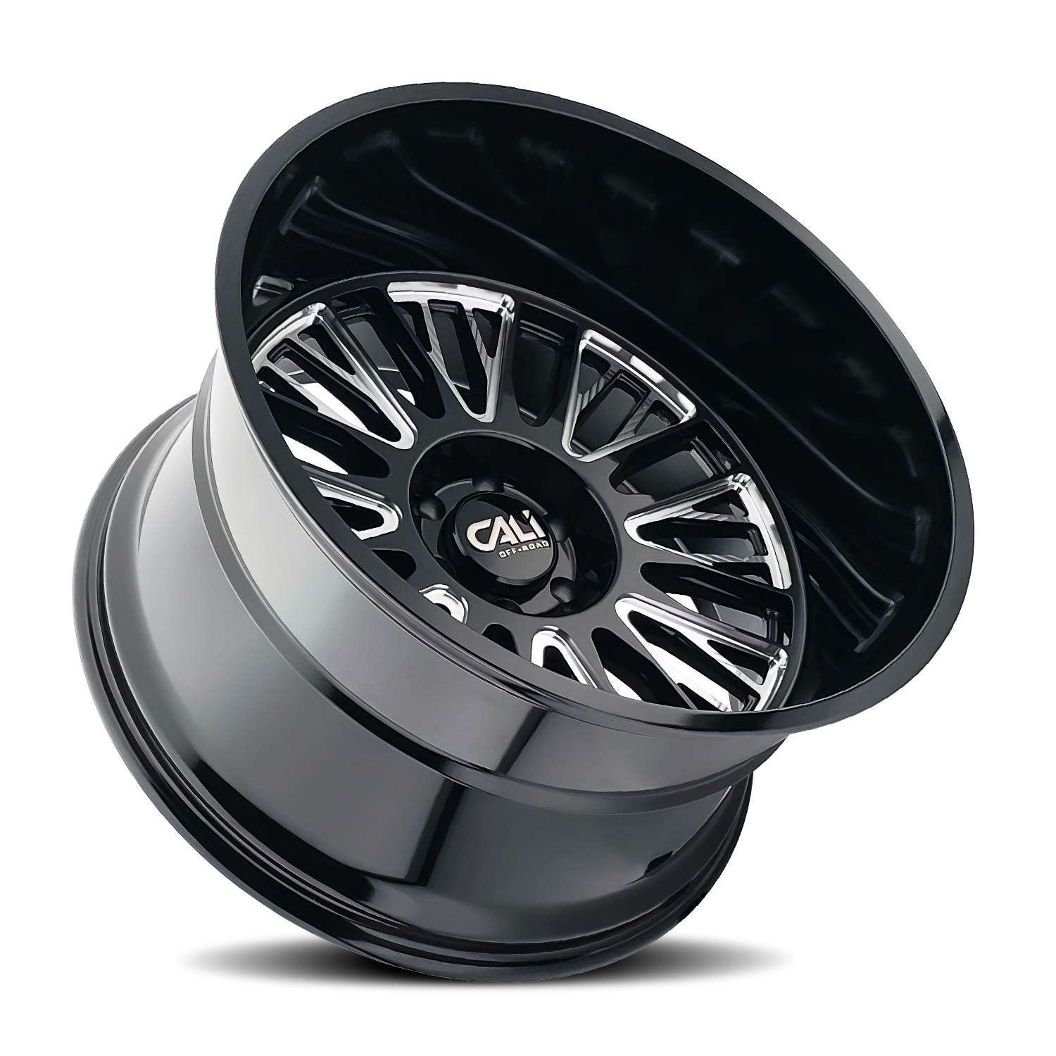 24x14 cali off-road vertex gloss black milled wheel 6x5.5 bolt pattern 76mm offset