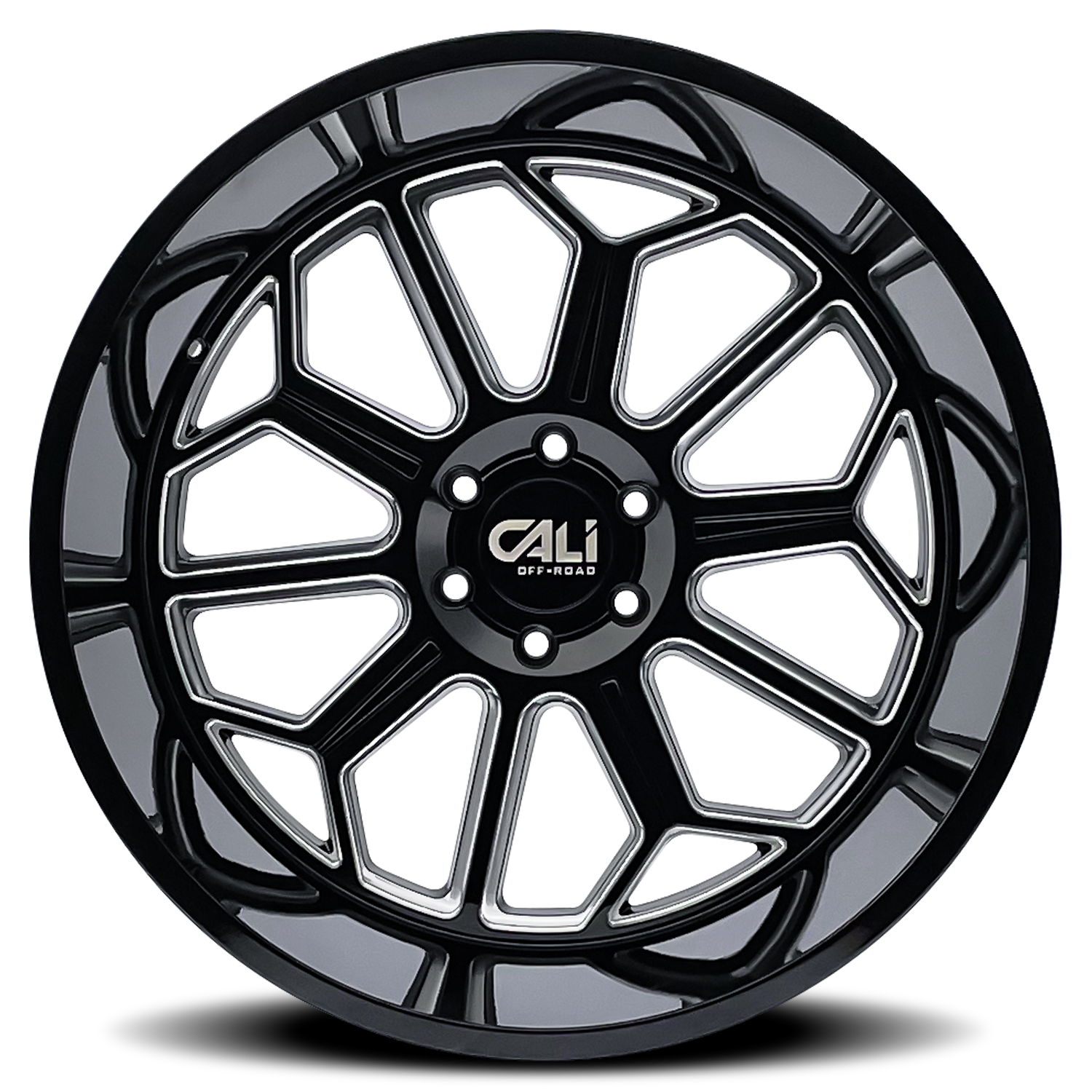 22x12 cali off-road auburn gloss black milled wheel 6x5.5 bolt pattern 51mm offset