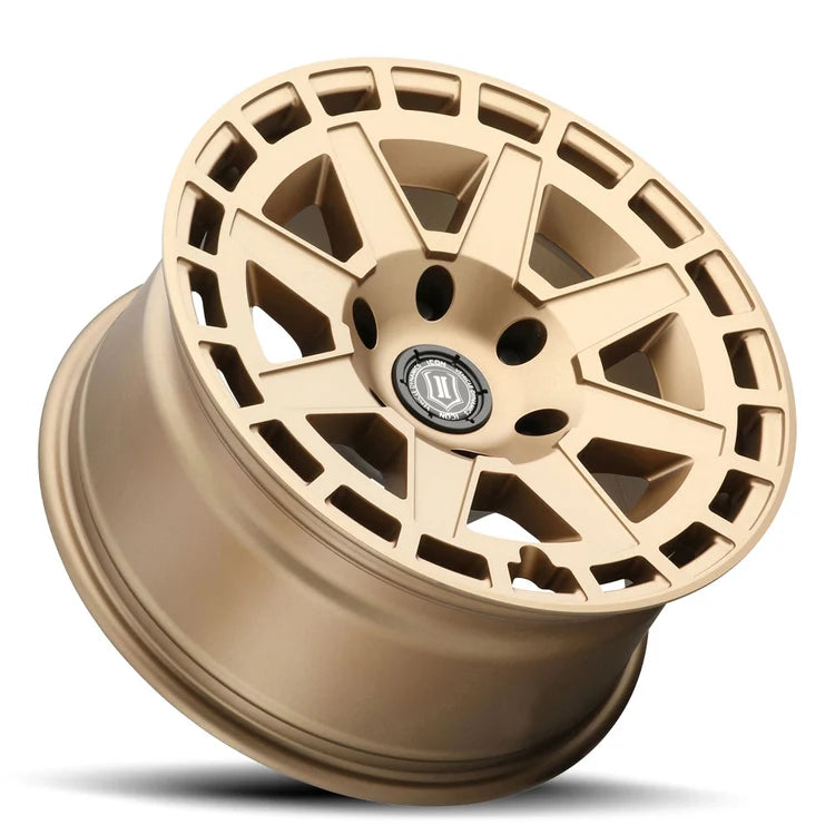 17x8.5 Icon Alloys Compass Satin Brass Wheel 6x5.5 Bolt Pattern 0mm Offset