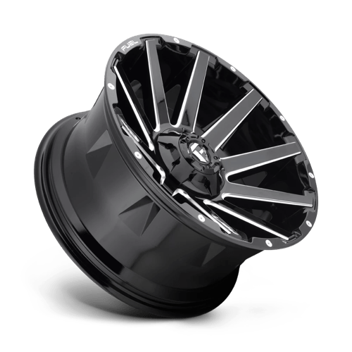 20x9 fuel off-road d615 contra gloss black milled wheel 6x5.5 bolt pattern 2mm offset