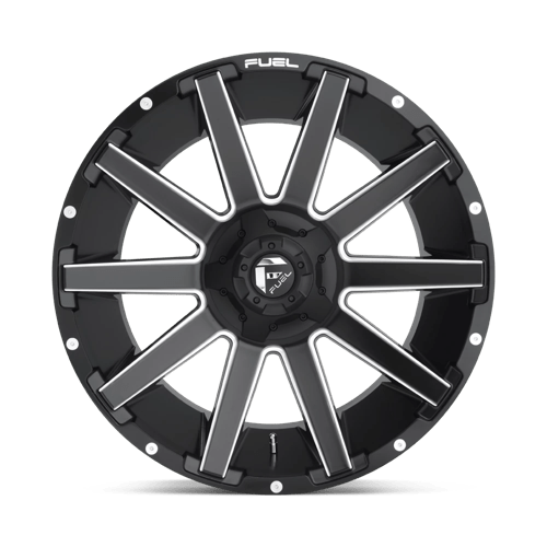 20x9 fuel off-road d616 contra matte black milled wheel 6x5.5 bolt pattern 2mm offset