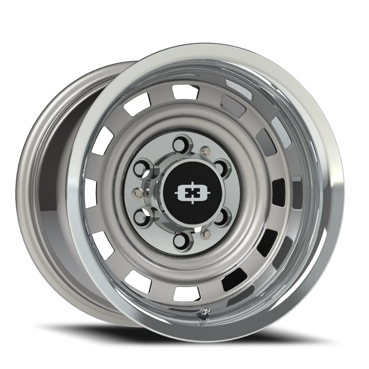 17x8 Vision 54 Cheyenne Silver Machined Lip Wheel 6x5.5 Bolt Pattern 0mm Offset