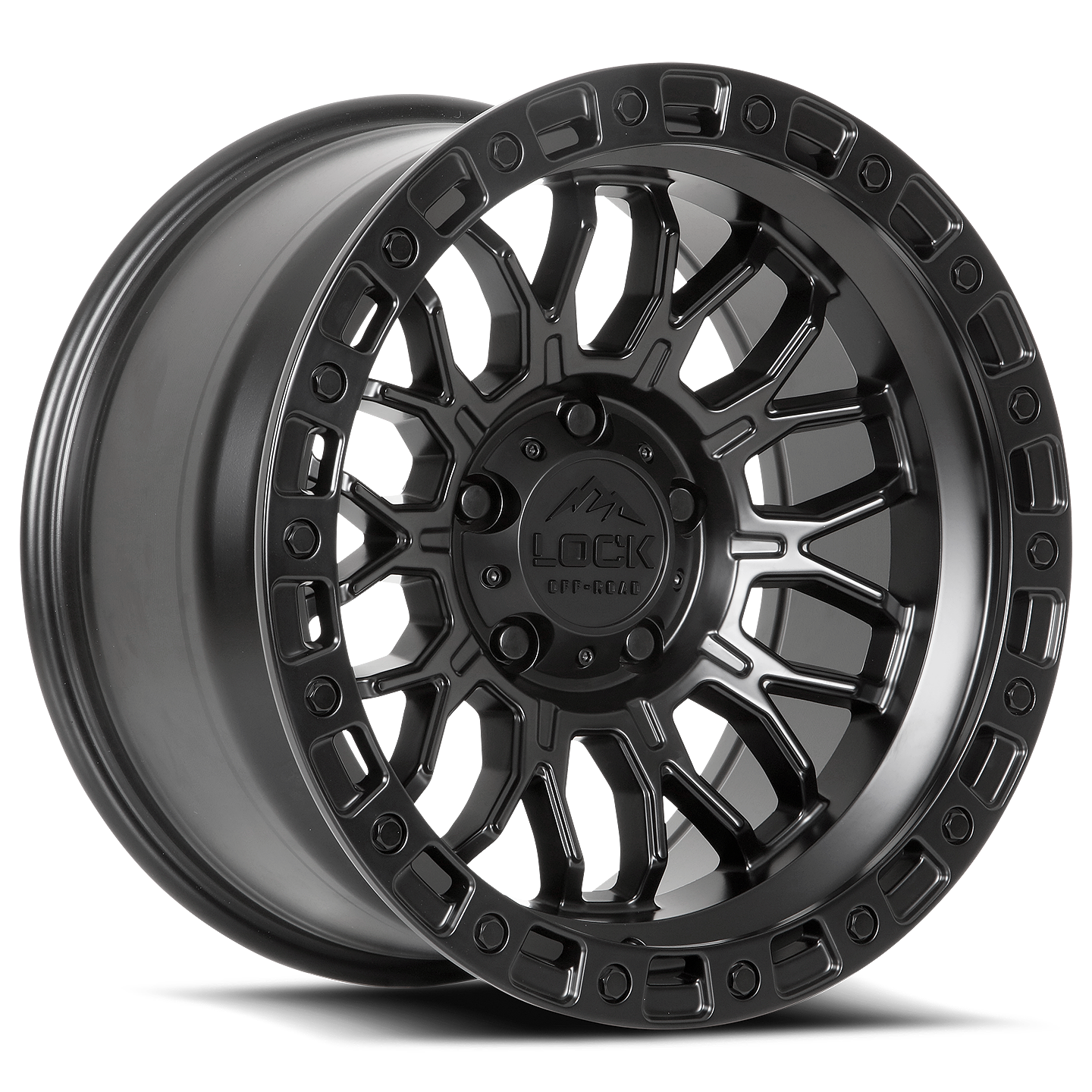 20x9 lock off-road combat matte black w matte black ring wheel 6x5.5 bolt pattern 0mm offset