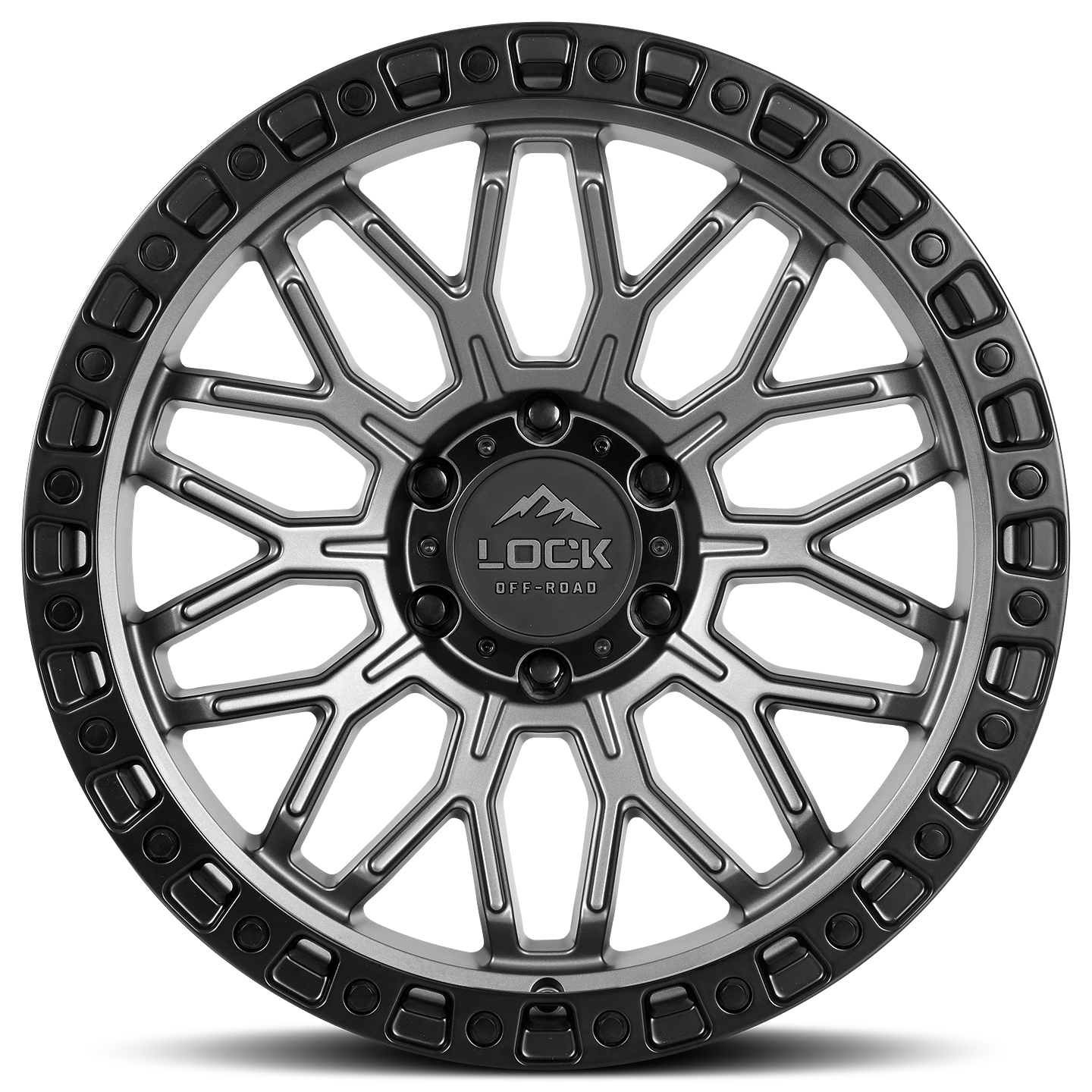 17x9 lock off-road combat matte grey w matte black ring wheel 6x5.5 bolt pattern 12mm offset