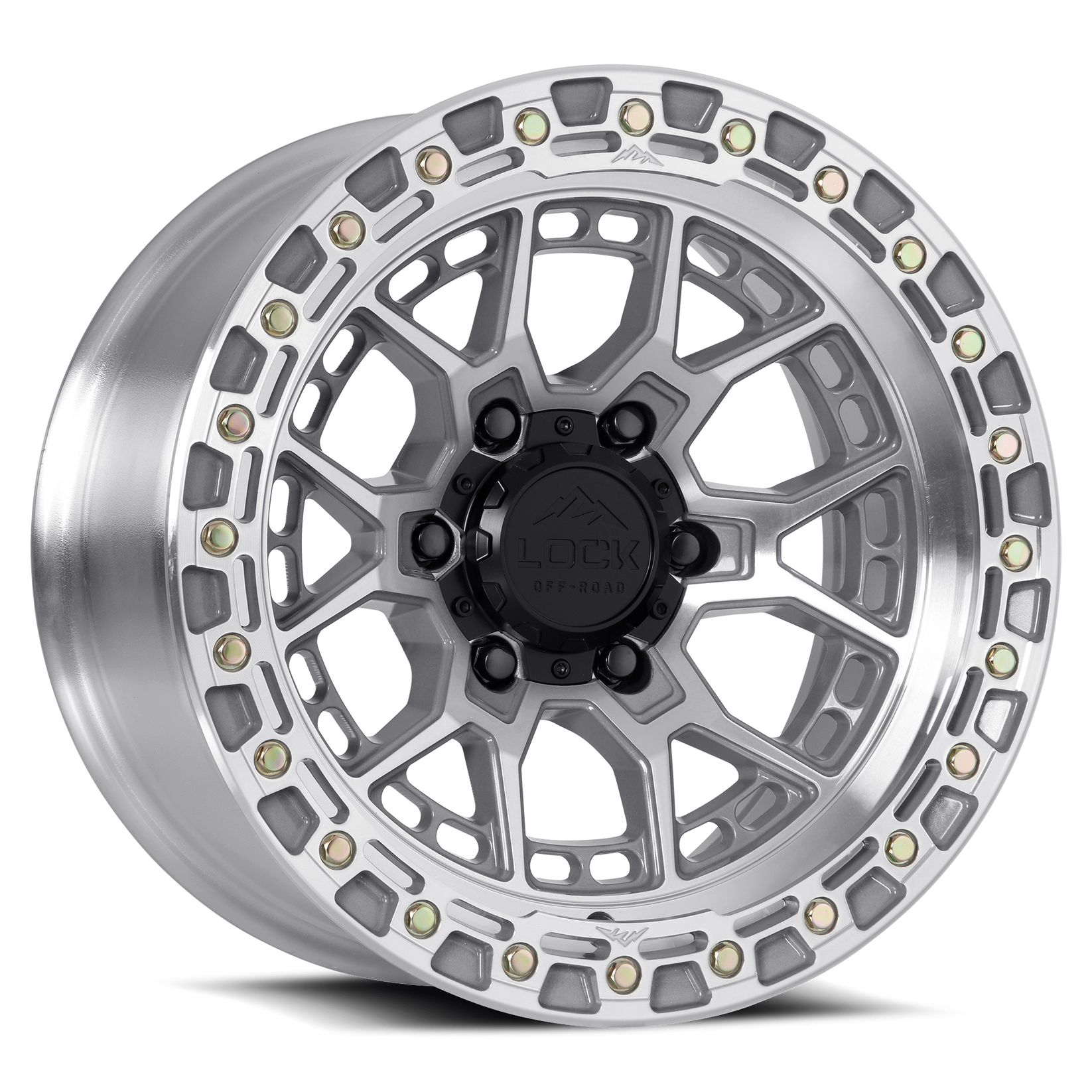 17x9 lock off-road commando machined clear coat wheel 6x5.5 bolt pattern 12mm offset