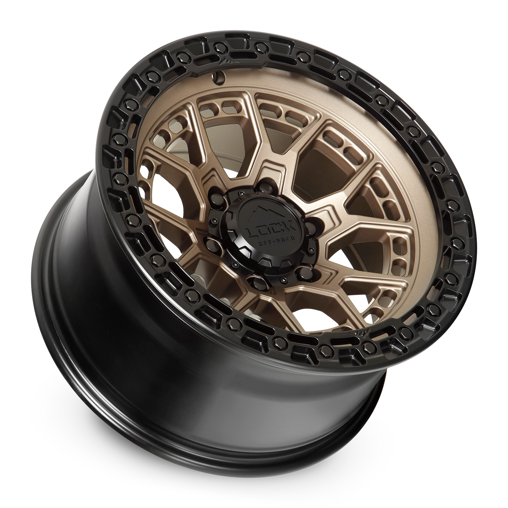 17x9 lock off-road commando matte bronze w matte black ring wheel 6x5.5 bolt pattern 0mm offset