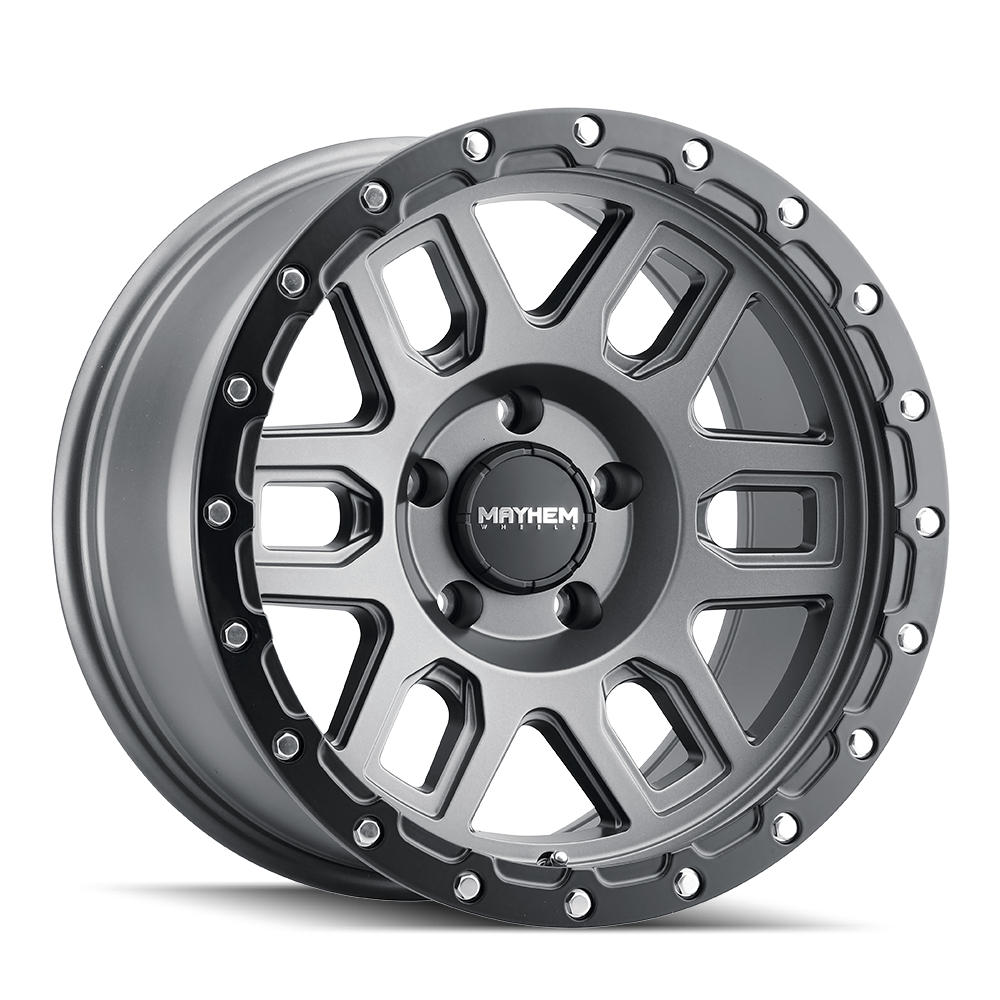 17x9 Mayhem Delta Matte Gunmetal Wheel 6x5.5 Bolt Pattern -12mm Offset