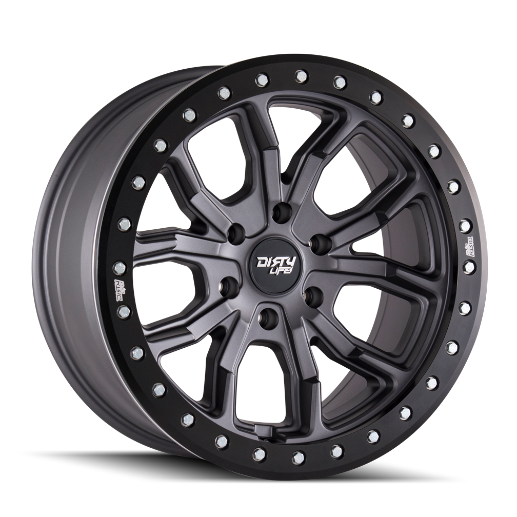 17x9 dirty life dt 1 satin gunmetal wheel 6x5.5 bolt pattern 12mm offset