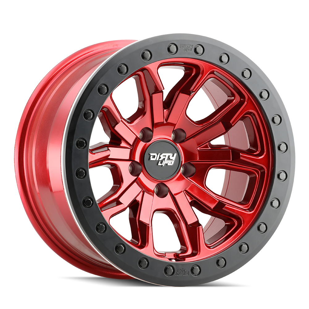 17x9 dirty life dt 1 crimson candy red wheel 6x5.5 bolt pattern 12mm offset