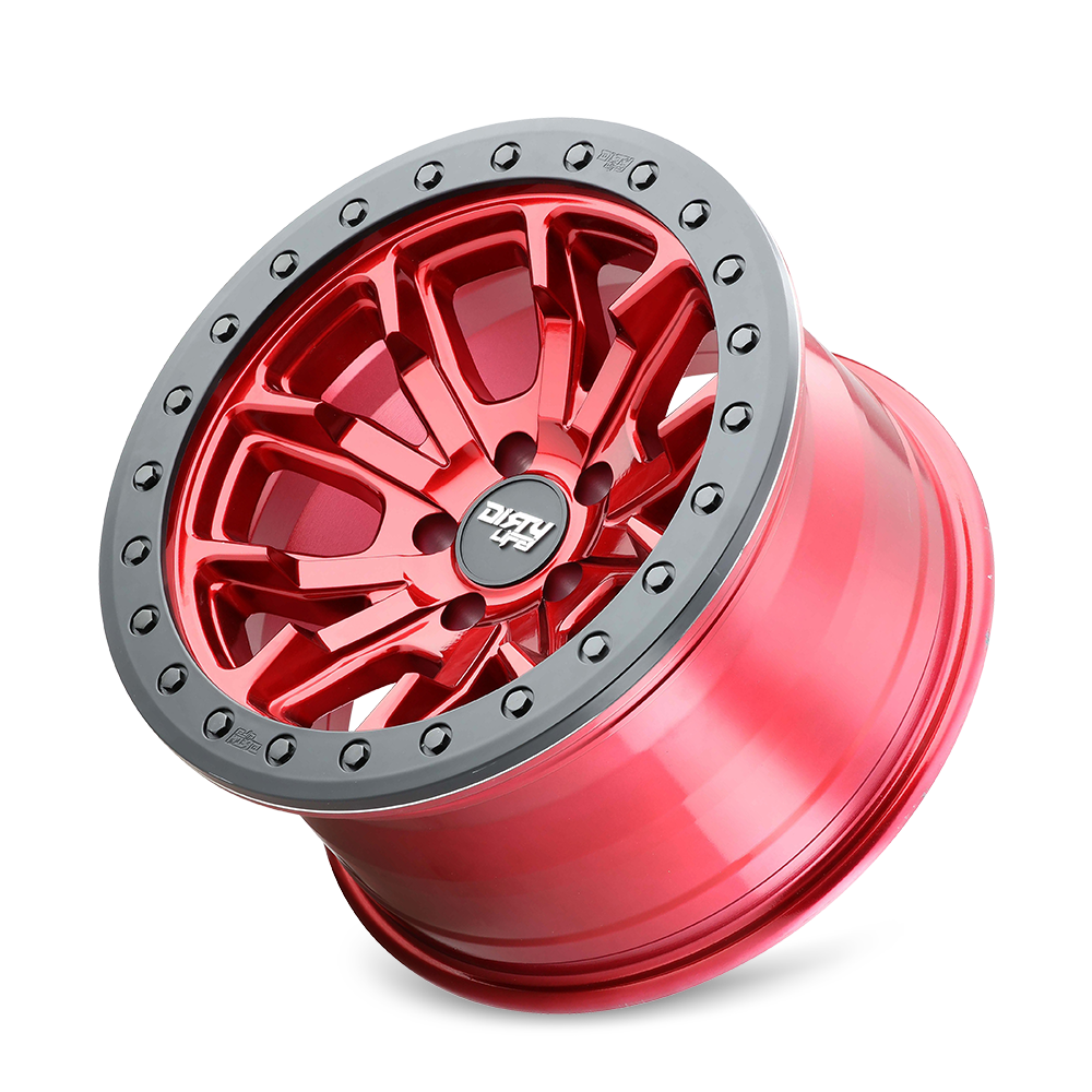 17x9 dirty life dt 1 crimson candy red wheel 6x5.5 bolt pattern 12mm offset