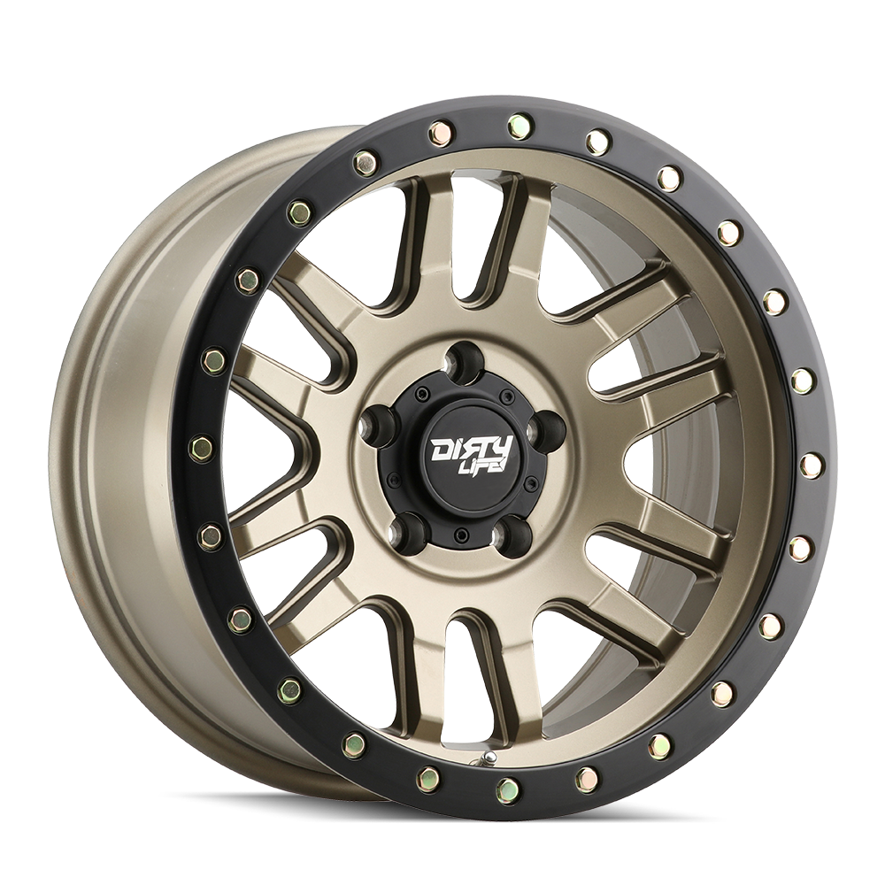 17x9 dirty life canyon pro satin gold wheel 6x5.5 bolt pattern 0mm offset