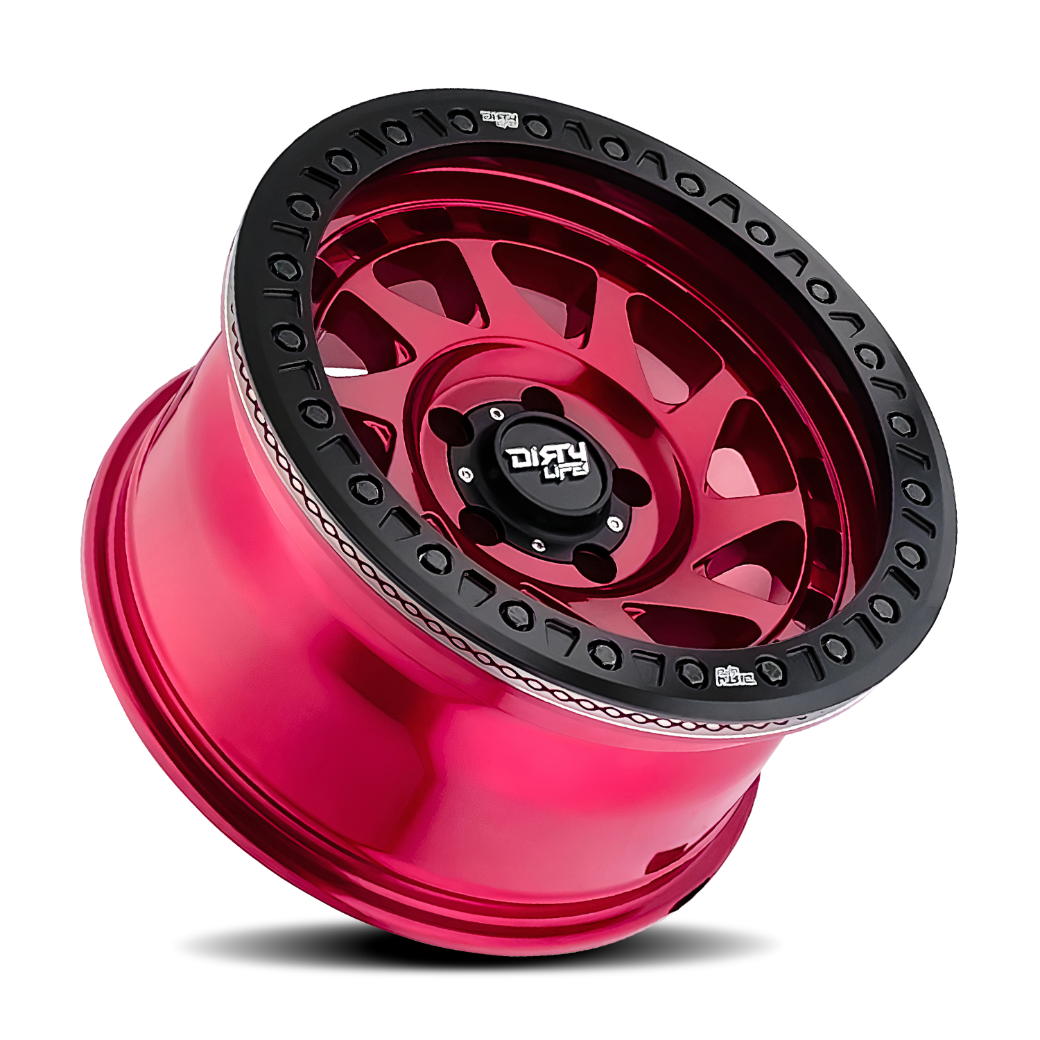 17x9 dirty life enigma race gloss crimson candy red wheel 6x5.5 bolt pattern 12mm offset
