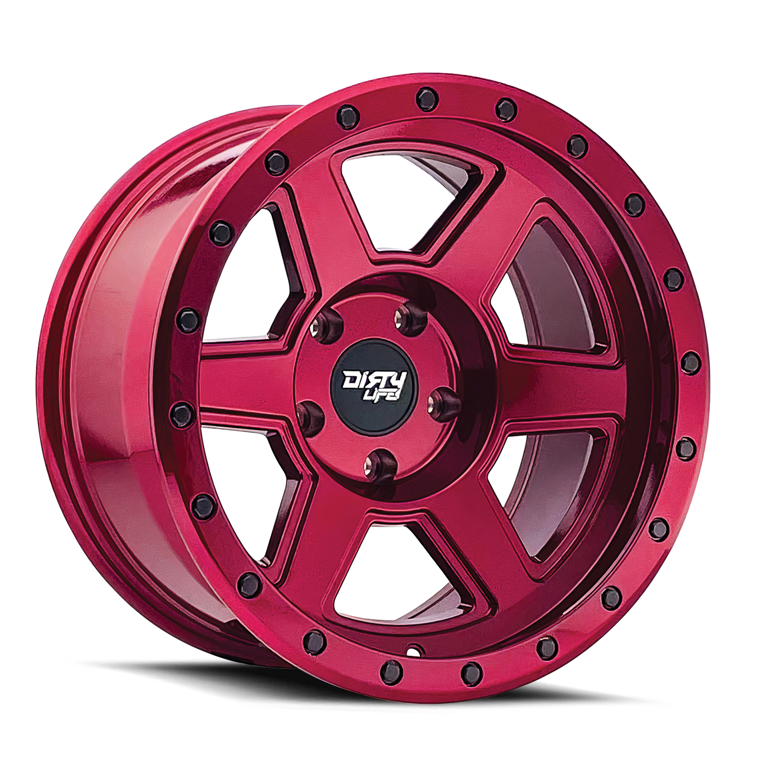17x9 dirty life compound gloss crimson candy red wheel 6x5.5 bolt pattern 12mm offset