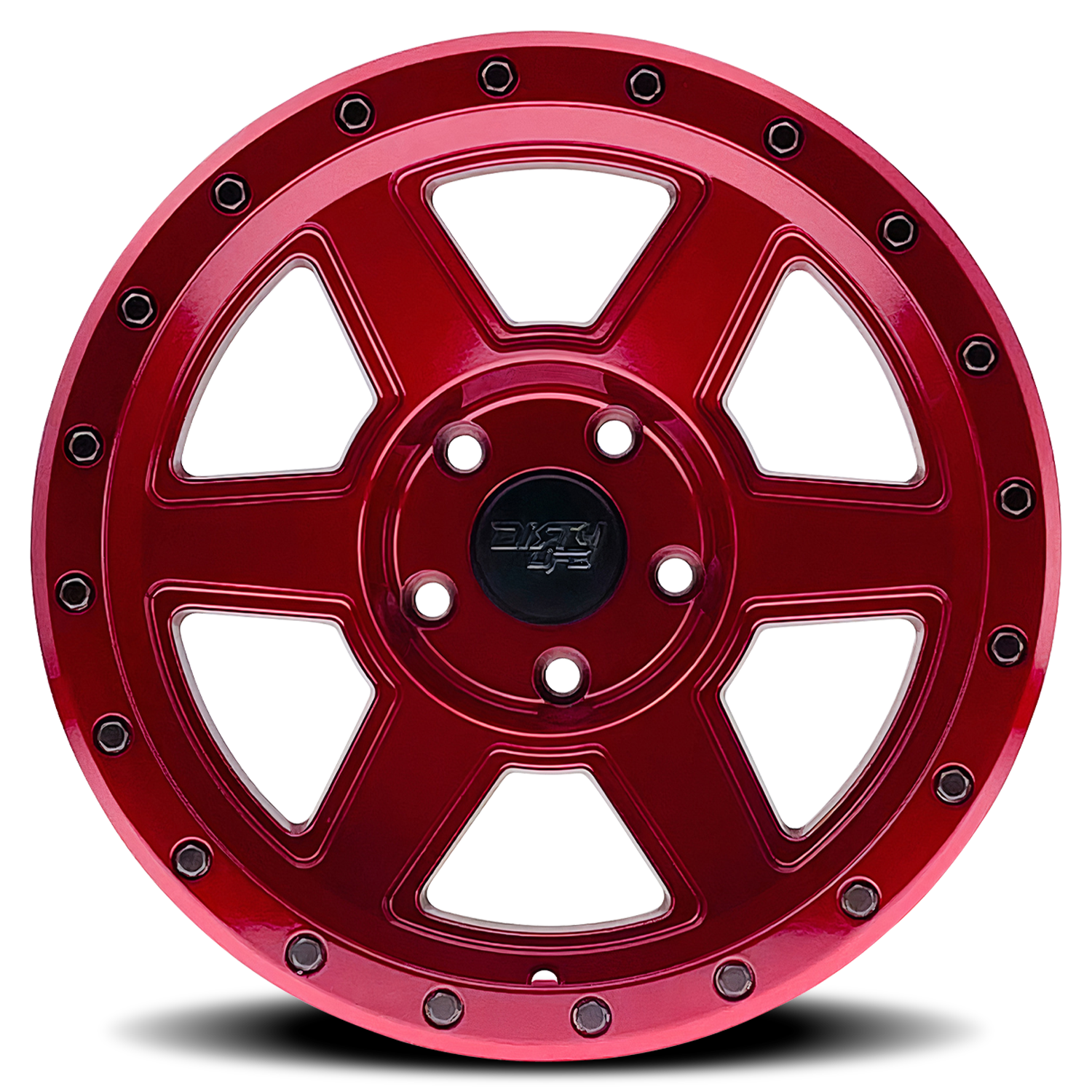 17x9 dirty life compound gloss crimson candy red wheel 6x5.5 bolt pattern 12mm offset