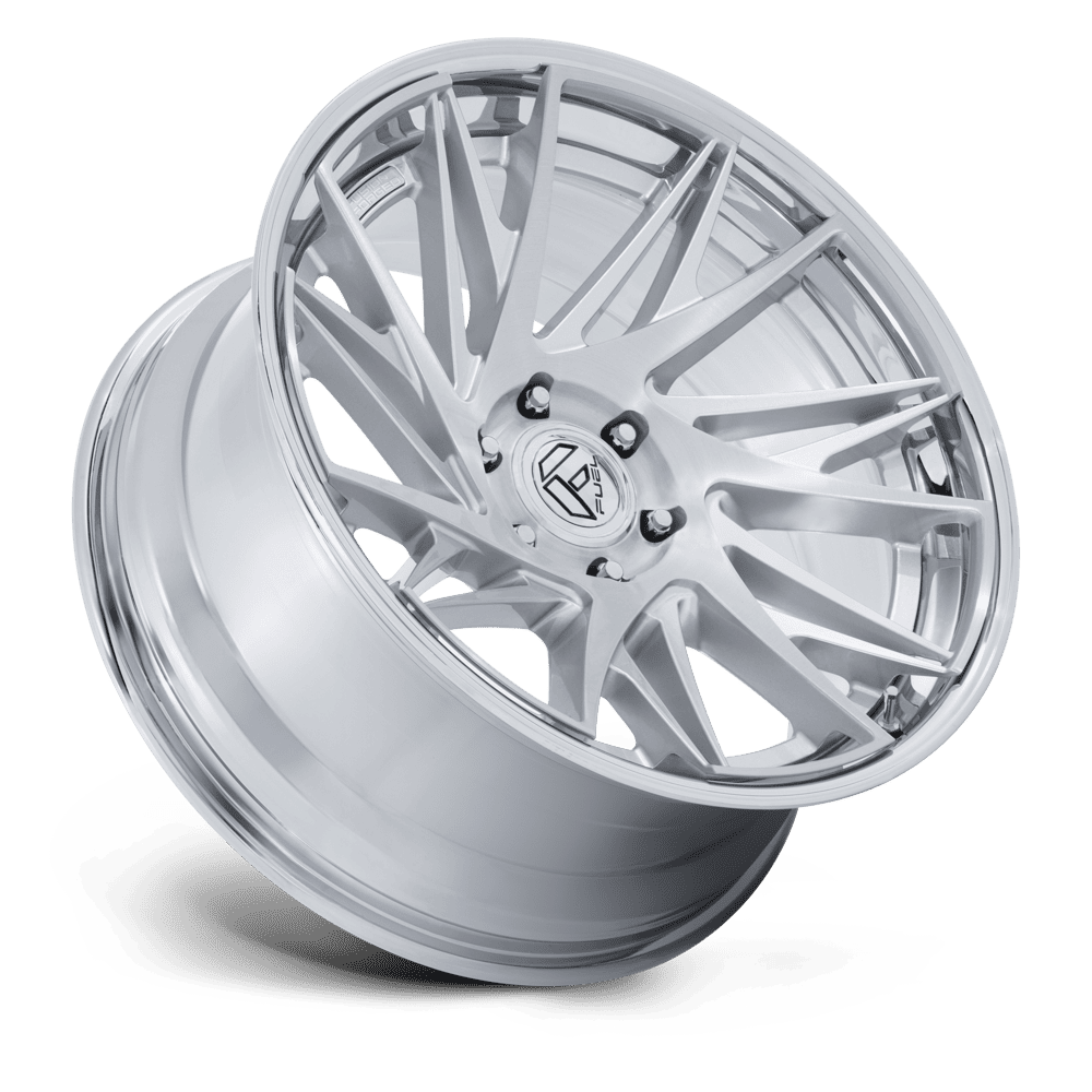 20x10 Fuel Off-Road FC405 Dynamo Gloss Silver Brushed W/Chr-Lp Hybrid Forged Wheel 6x5.5 Bolt Pattern -18mm Offset