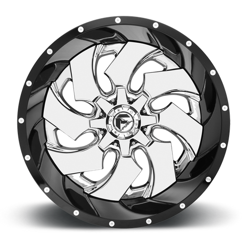22x10 fuel off-road d240 cleaver chrome plated gloss black lip wheel 6x5.5 bolt pattern 13mm offset