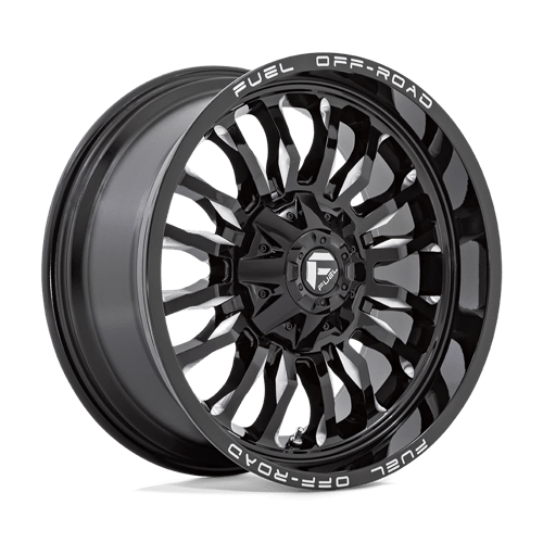 20x9 fuel off-road d795 arc gloss black milled wheel 6x5.5 bolt pattern 1mm offset