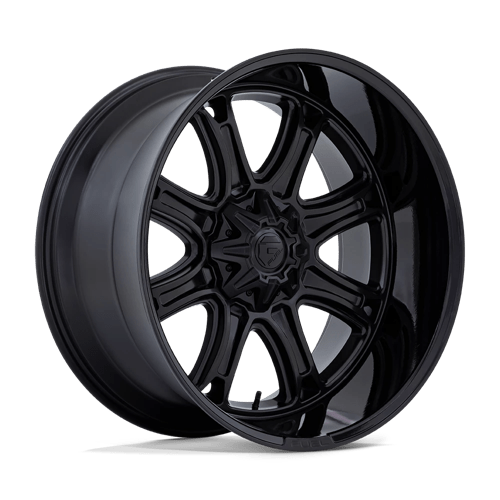 22x9 fuel off-road fc853 darkstar matte black w gloss black lip wheel 6x5.5 bolt pattern 1mm offset