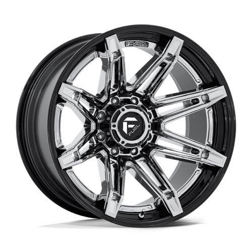 22x12 fuel off-road fc401 brawl chrome w gloss black lip wheel 6x5.5 bolt pattern 44mm offset
