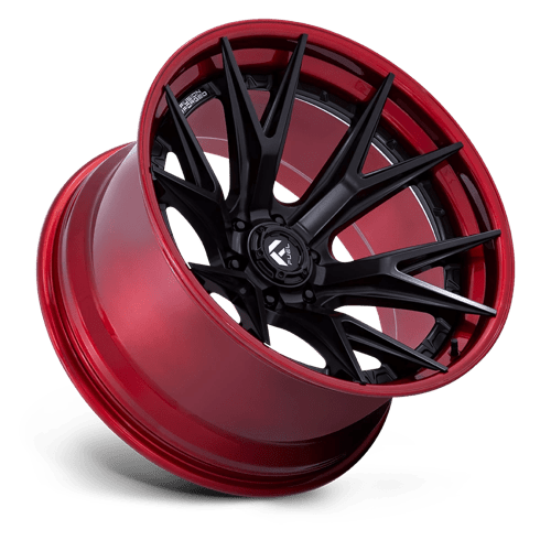18x9 fuel off-road fc402 catalyst matte black w candy red lip wheel 6x5.5 bolt pattern 1mm offset