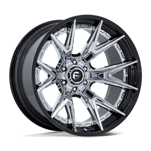 22x12 fuel off-road fc402 catalyst chrome w gloss black lip wheel 6x5.5 bolt pattern 44mm offset