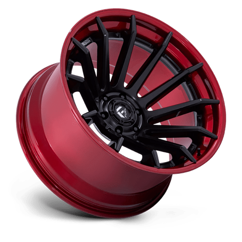 22x10 fuel off-road fc403 burn matte black w candy red lip wheel 6x5.5 bolt pattern 18mm offset