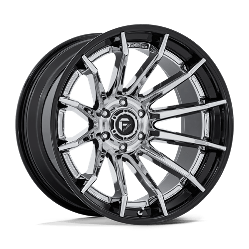 20x9 fuel off-road fc403 burn chrome w gloss black lip wheel 6x5.5 bolt pattern 1mm offset