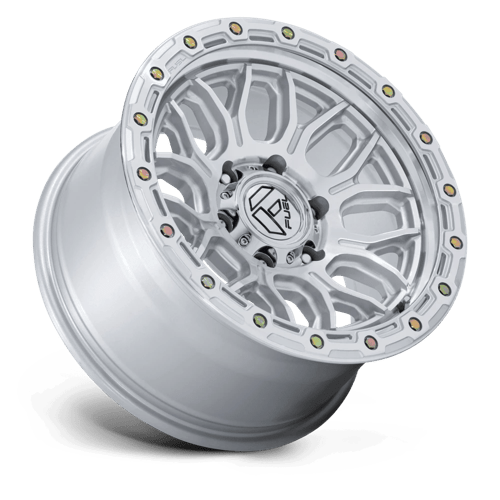 17x9 fuel off-road fc881 surge gloss silver w machined face wheel 6x5.5 bolt pattern 12mm offset