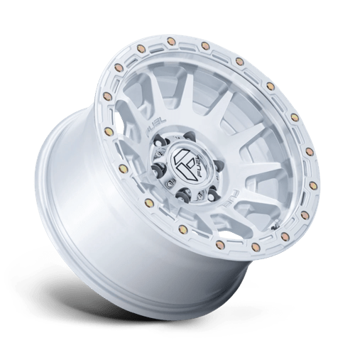 17x8 5 fuel off-road fc884 fortress gloss silver w machined face wheel 6x5.5 bolt pattern 25mm offset