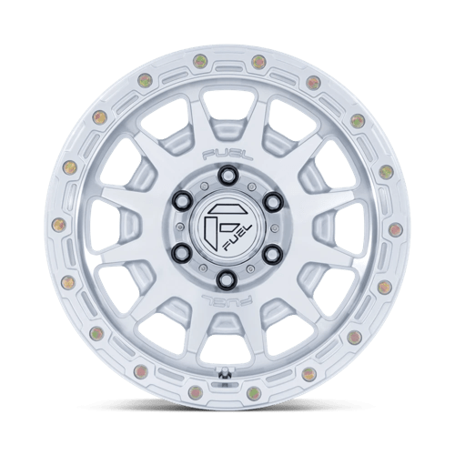 18x9 fuel off-road fc884 fortress gloss silver w machined face wheel 6x5.5 bolt pattern 1mm offset