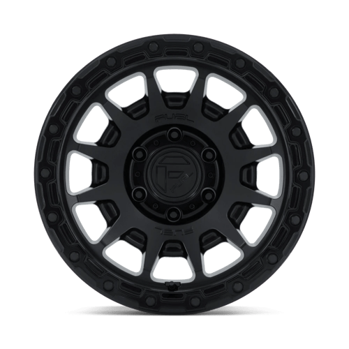 17x8 5 fuel off-road fc884 fortress matte black w gloss black lip wheel 6x5.5 bolt pattern 0mm offset
