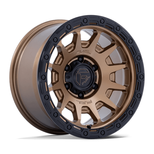 18x9 fuel off-road fc884 fortress matte bronze w gloss black lip wheel 6x5.5 bolt pattern 1mm offset