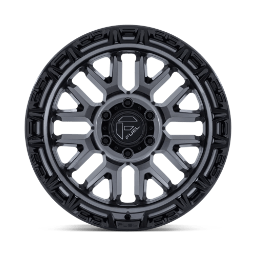 20x10 fuel off-road fc890 rail gloss gunmetal w g blk lip wheel 6x5.5 bolt pattern 18mm offset