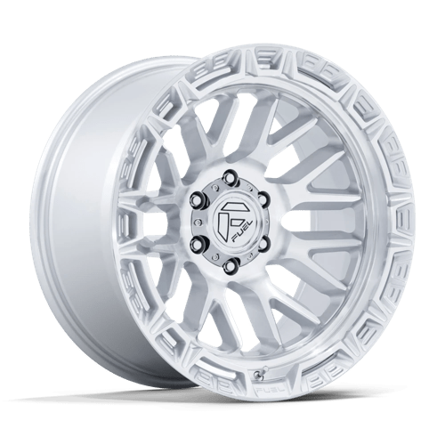 17x9 fuel off-road fc890 rail gloss silver w machined face wheel 6x5.5 bolt pattern 12mm offset