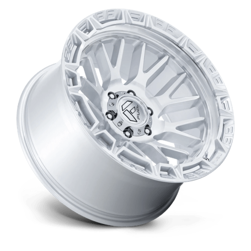 20x10 fuel off-road fc890 rail gloss silver w machined face wheel 6x5.5 bolt pattern 18mm offset